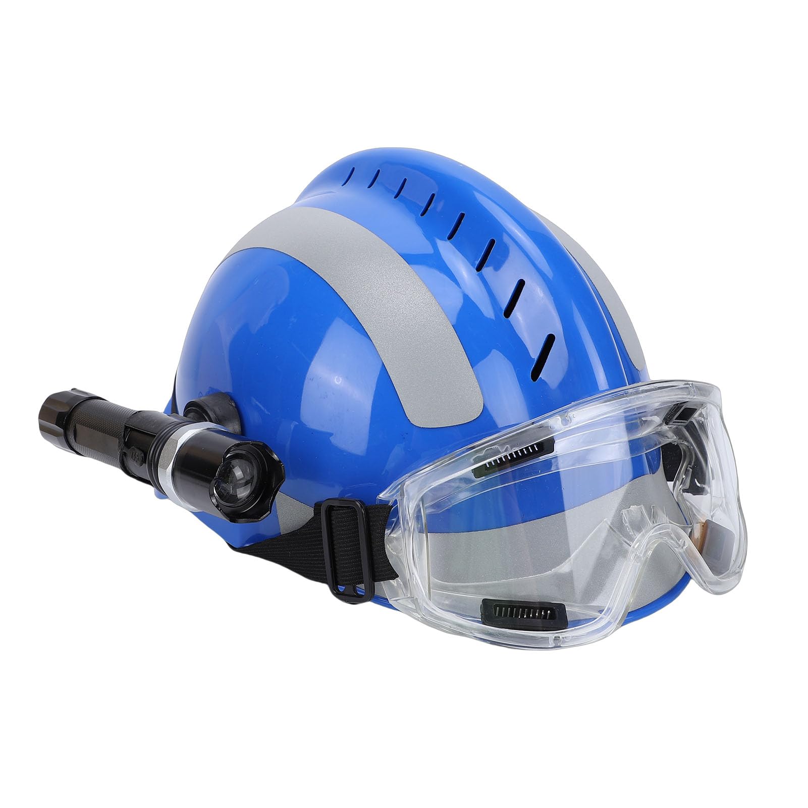 Casco de Seguridad, Cascos con Faro, Tira Reflectante, Casco Emergencia Protector Rescate para Construcción, Trabajo Industrial Al Aire Libre Silvicultura Escalada en Hielo