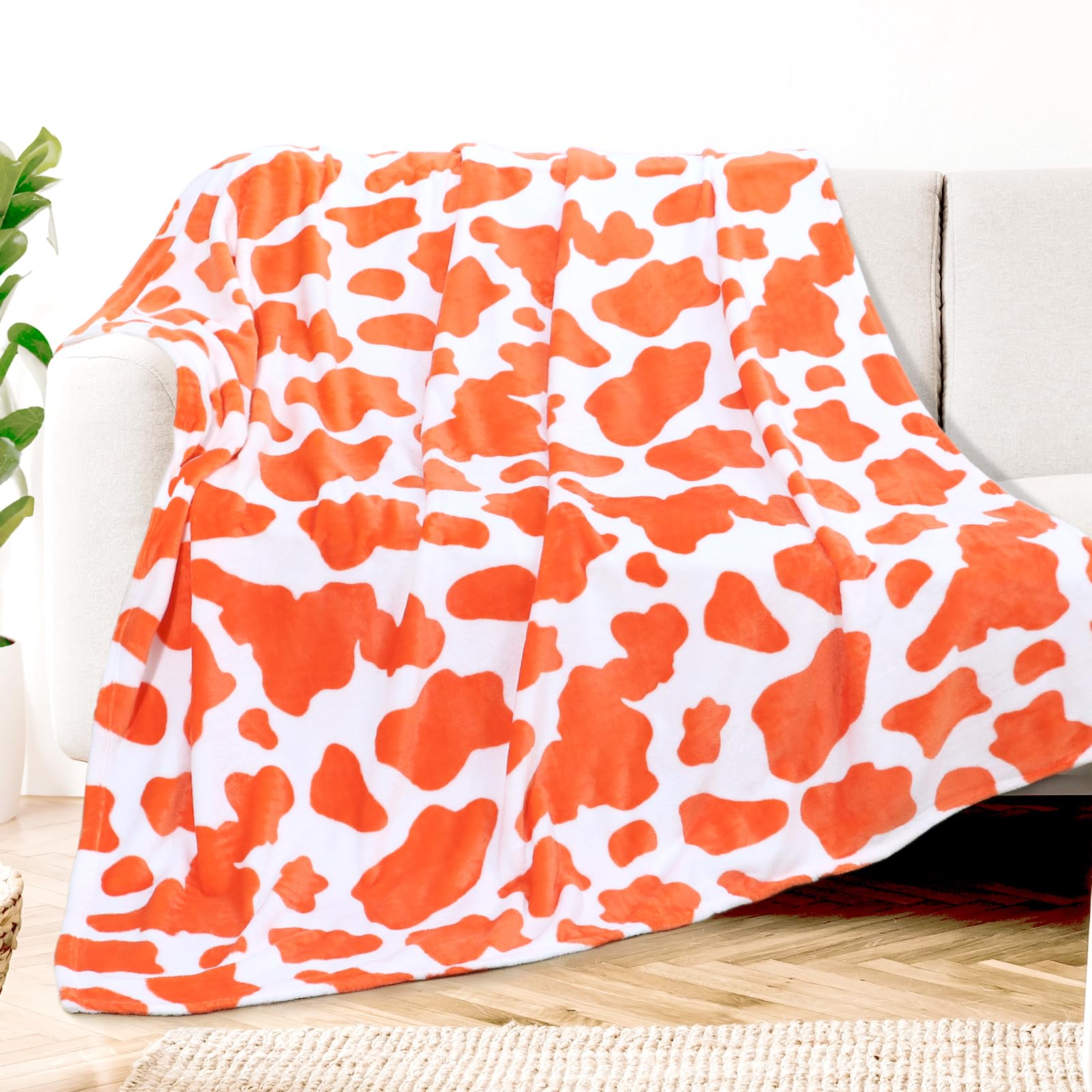 KIVEE Blankets & Throws Orange Soft Fleece Blankets Throw Blanket for Bed โ image 1