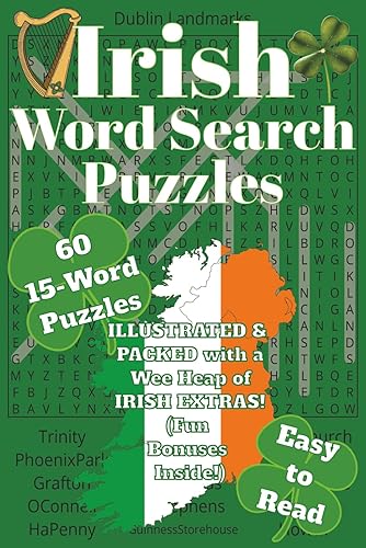 St. Patrick’s Day Irish Word Search Puzzle Book: 60 Easy-to-Read