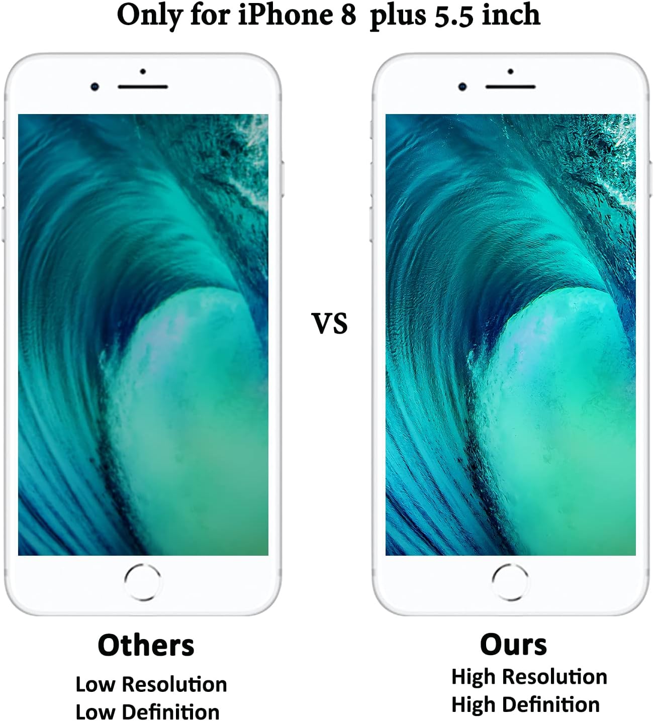 Compatible with iPhone 8 Plus Screen Replacement Black Kit, HICTKON LCD Screen 3D Touch Display Digitizer Assembly, with Tempered Glass and Full Repair Tools, 5.5inch (Black) : Cell Phones & Accessories