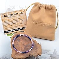 Vista 93 de MASSIVE BEADS Pulsera elástica de yoga hecha a mano con piedra natural, cristal curativo, energía, regalos para adultos unisex de 0.157 in, 0.236