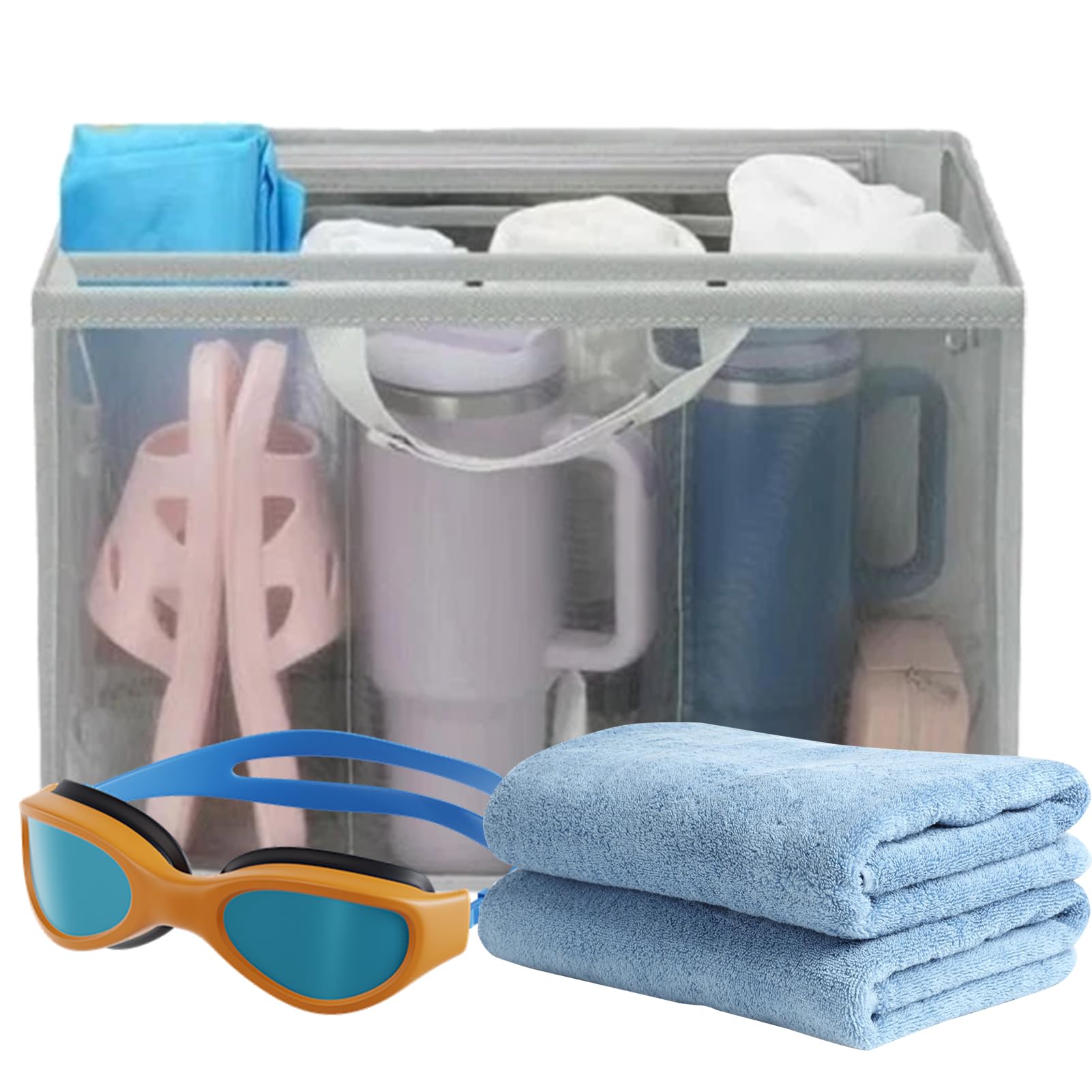 Organizzatore Per Borsa Spiaggia, Fodera Borsa Piscina, Inserto Divisorio Capiente Portatile per Palestra Viaggio Spiaggia Escursionismo Picnic Shopping