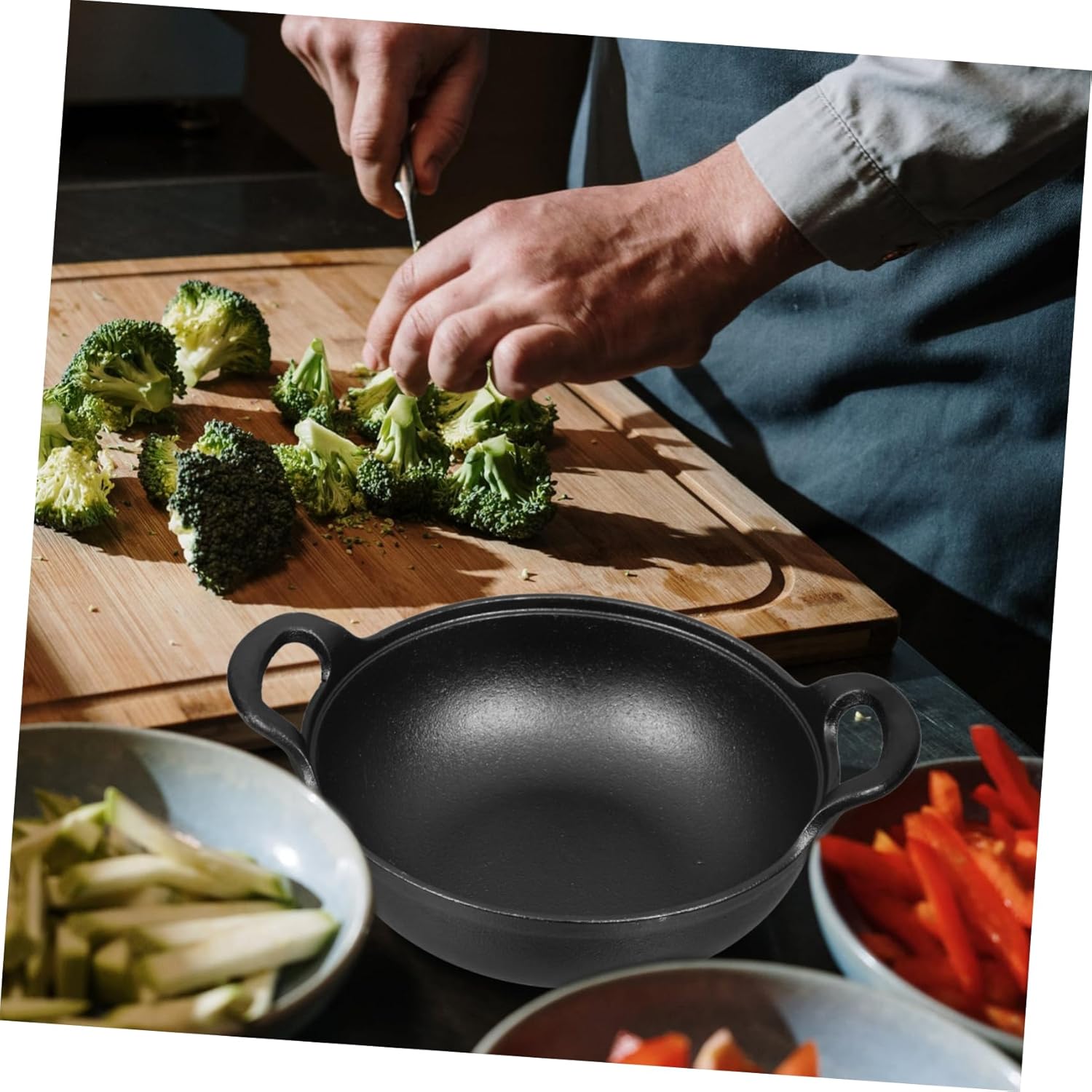 VALICLUD Cast Iron Saucepan Non-stick Pot Lodge Skillet Stew Pot Cast Iron Cookware Side Handles