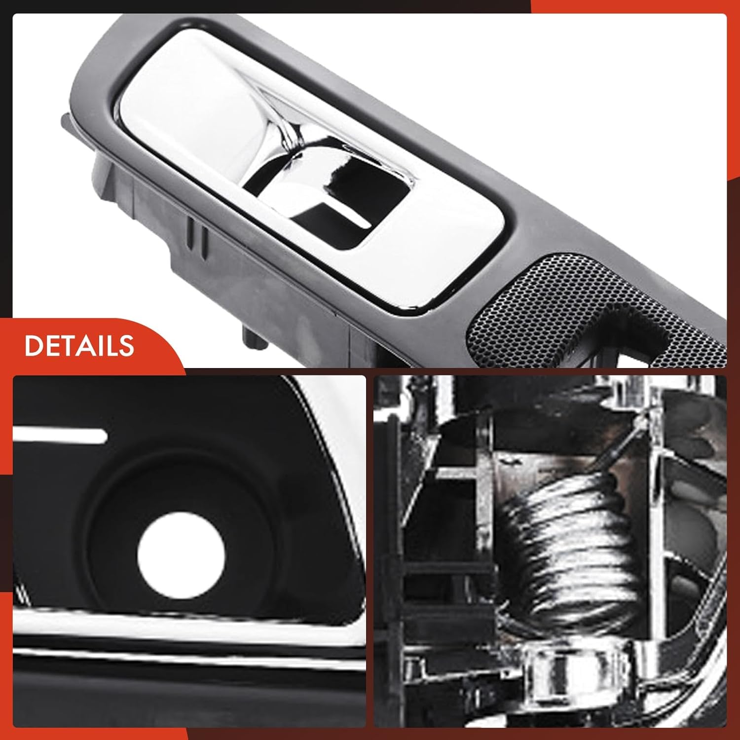 A-Premium Front Right Passenger Side Interior Door Handle Compatible with Ford Explorer 2011-2015, Police Interceptor Utility 2013-2015, Black Bezel with Chrome Lever, Replace# EB5Z7822600AB