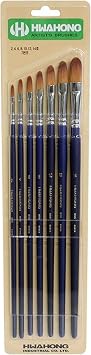 Artists Oil Acrylic Painting Brushes Set Hwahong 800 7 Counts