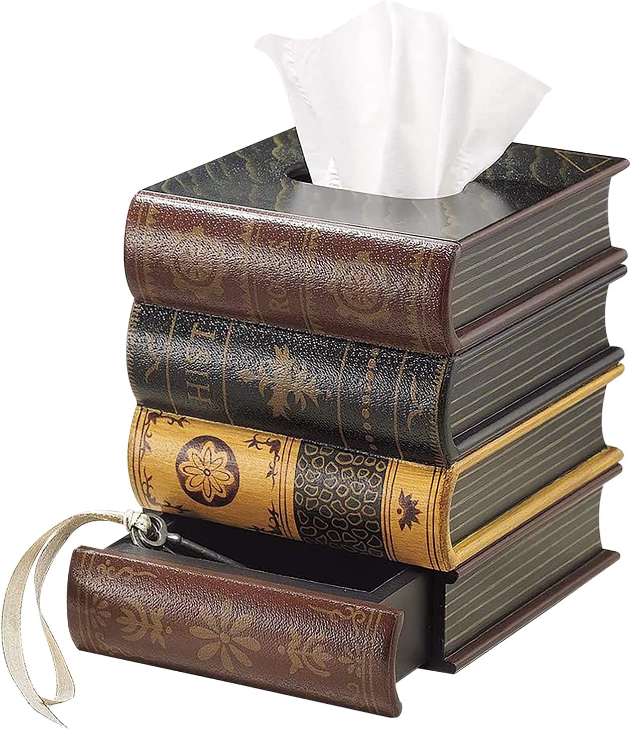 Book Tissue Dispenser | Facial Tissues Holder | Office, Living Room, Bedroom, Bathroom