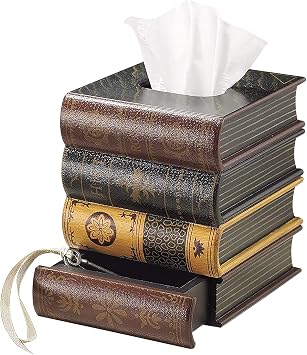 Book Tissue Dispenser | Facial Tissues Holder | Office, Living Room, Bedroom, Bathroom