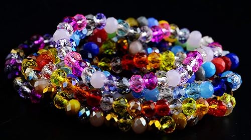 Miniatura 5 de Cuentas de cristal de 0.236 pulgadas, 500 cuentas espaciadoras facetadas Briollete Rondelle Sparkle AB sueltas, dijes para bricolaje para pulseras,