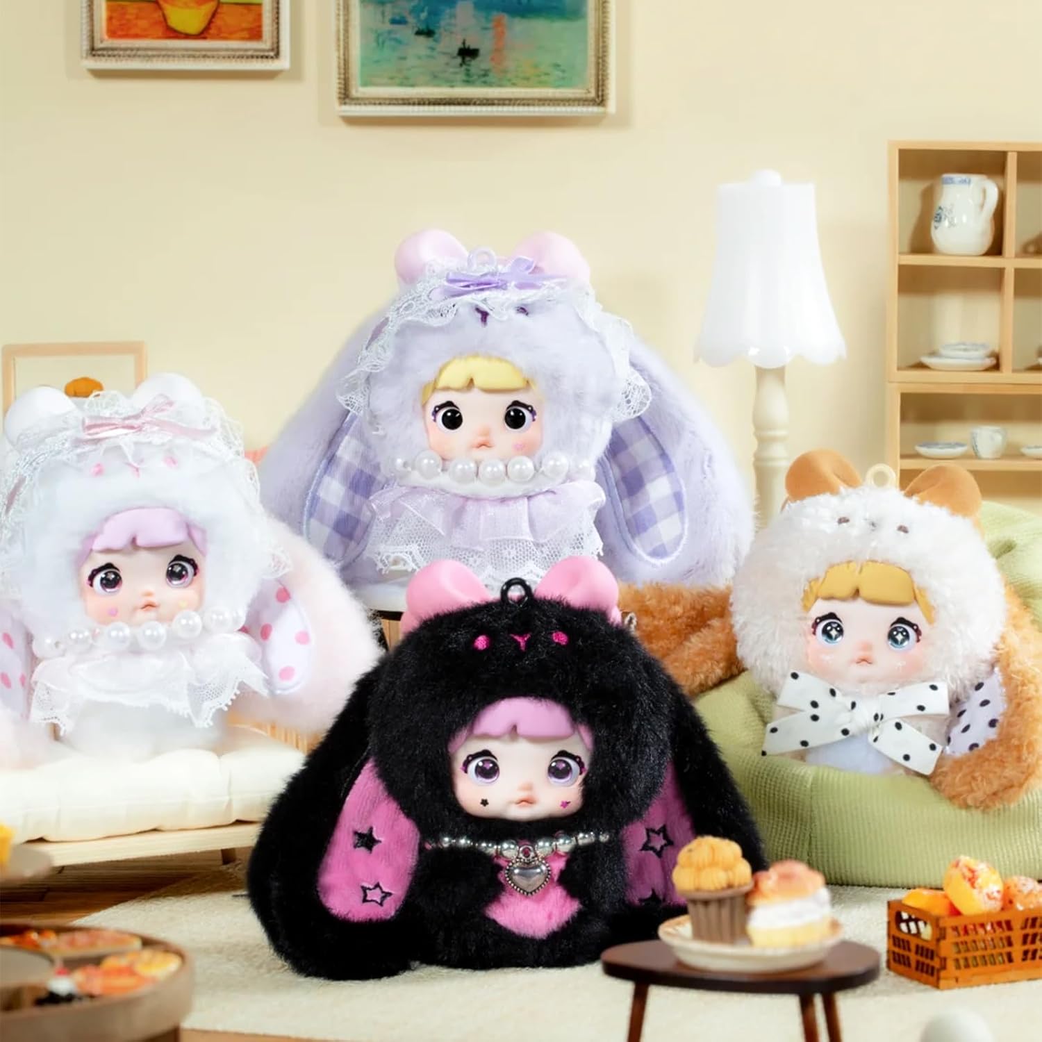 CALEMBOU Plush Blind Box, Kawaii Nommi Sweet Bunny Series Stuffed Blind Box Keychain, Kawaii Mystery Vinyl Plush Toys Collectible for Birthday Gift - Image 8