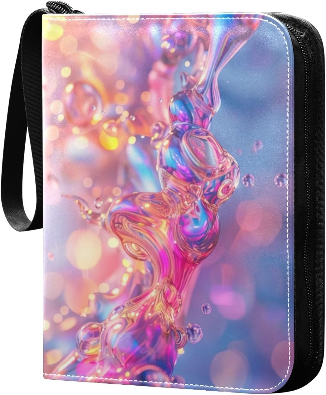 Abstract Art 4 Pocket Binder, Zip Trading Card Binder, 400 Double-Sided Pocket PU Card Album