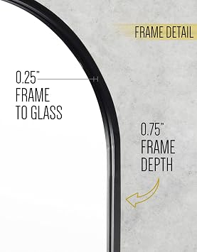 HBCY Creations Black Arched Full Length Mirror with Sleek Metal Frame - 65x22 Minimalist Design for Bedroom Decor, Perfect Mirror Full Length for Entryway or Dining Room