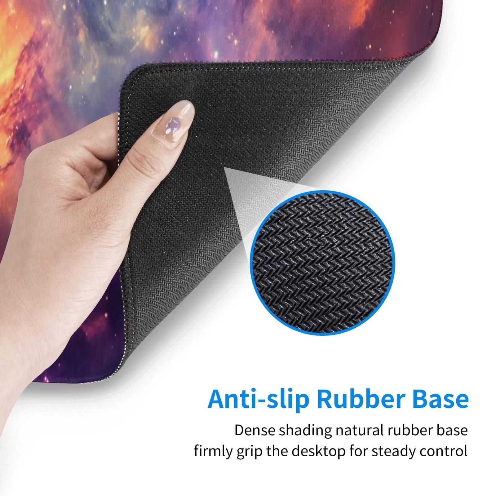 Tappetino Mouse, Tappetino Mouse Gaming Grande XXL 1500x800x3mm Tappetino Scrivania Mouse Pad, Base in Gomma Antiscivolo, Bordi Cuciti,Lavabile, Mousepad per Ufficio e Gaming (Dreamy Universe) R-512