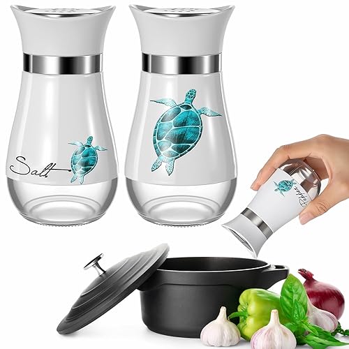Bokon 2 Pack Sea Turtle Salt and Pepper Shakers Set,