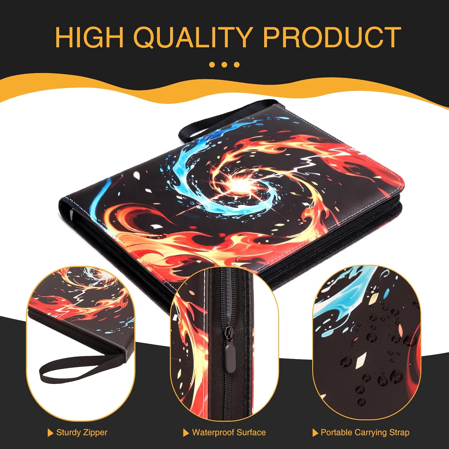 Collectible Trading Card Albums, 9 Pocket Trading Card Holder Fits 990 Cards With 55 Removable Sleeves Card Storage Organizer Case Compatible with Trading Card and Other Sports Cards