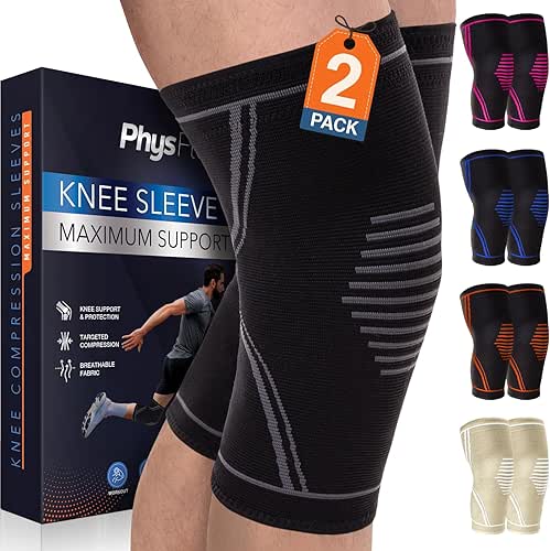 Knee Brace for Pain Relief - 2 Pack Knee Sleeves