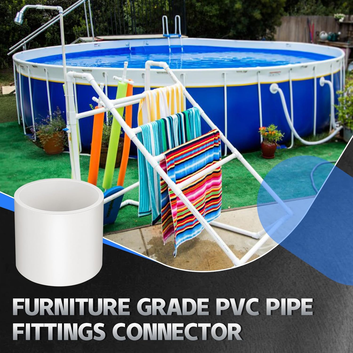 Boltigen 2Pcs White 4 inch PVC Coupling, Socket x Socket, Furniture Build Grade Sch40 Pipe Slip Socket Fitting Adapter Connector, PVC Straight Pressure Pipe Fittings for Home or Industrial Use
