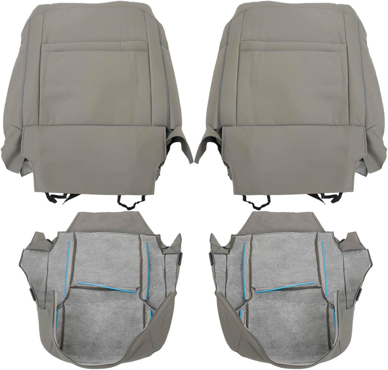 labwork Front Driver and Passenger Side Bottom and Top Lean Back Gray Artificial Leather Seat Cover Replacement for Toyota 4Runner Limited 2003-2009