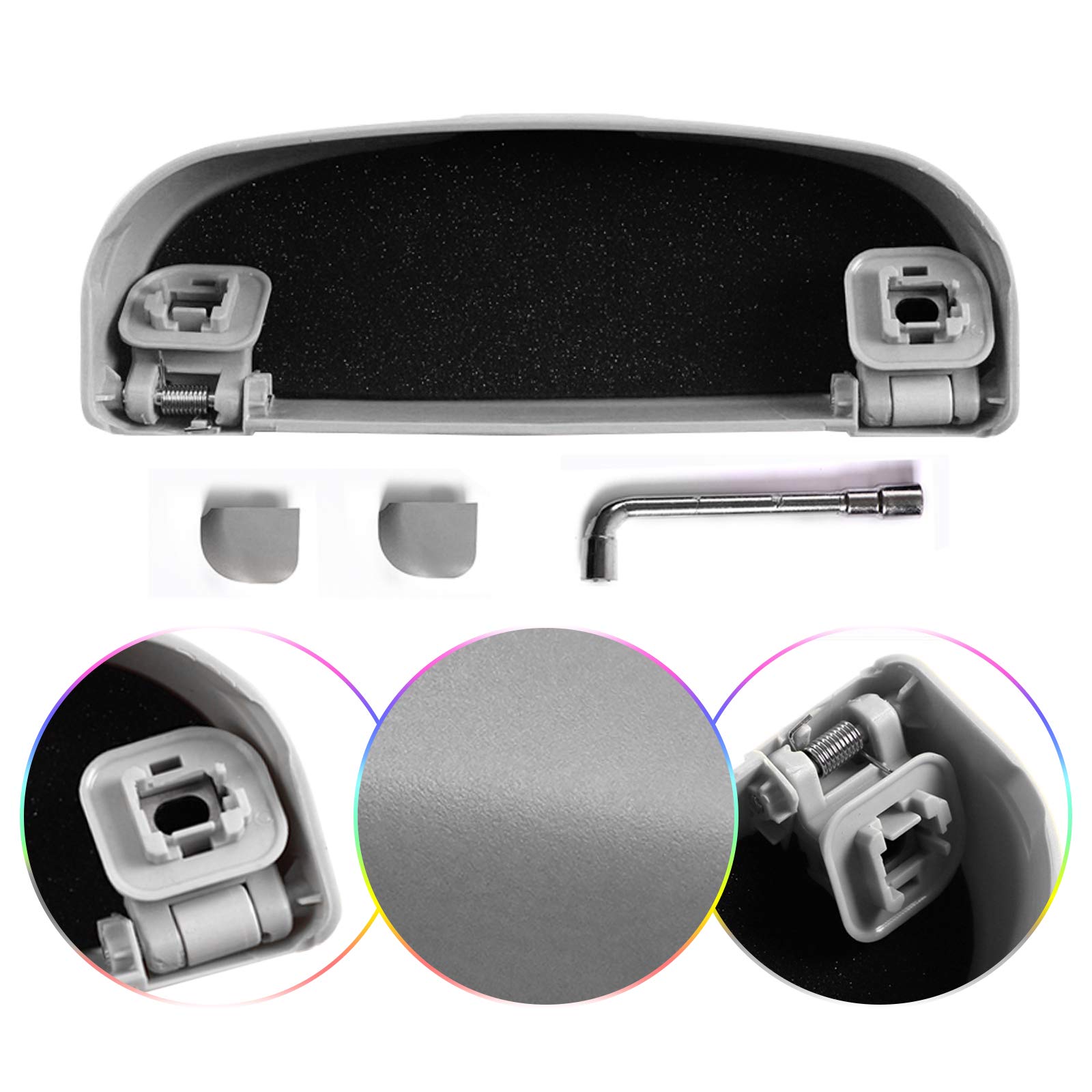 SKTU Custodia per occhiali auto compatibile con Volvo XC40 XC60 XC90 - Porta occhiali da sole per auto, scatola di conservazione per occhiali, materiale ABS (grigio)