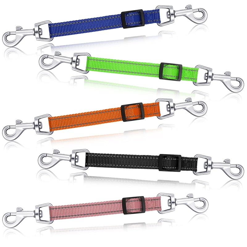 Conector de segurança refletivo para coleira de cães Saintrygo, nylon ajustável, pacote com 5