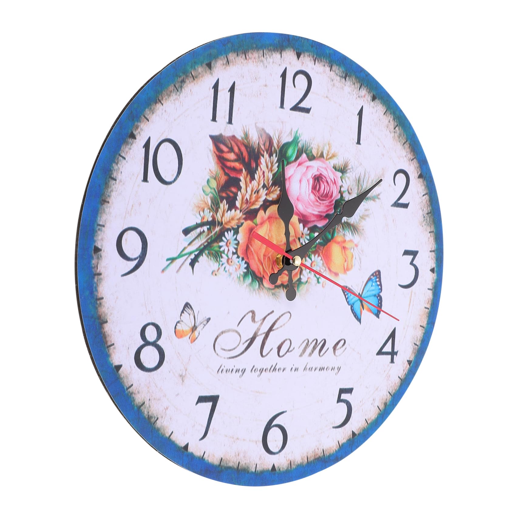 Horloge murale décorative fleurie à suspendre pour un cadeau de crémaillère idéal