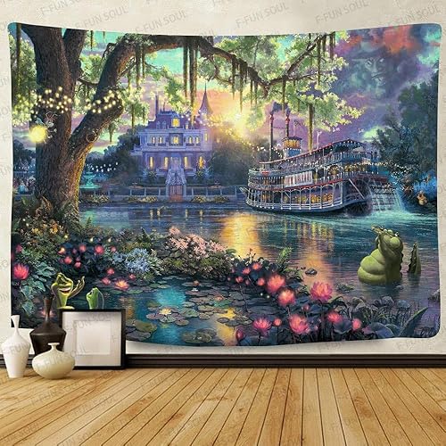 F-FUN SOUL Tapiz del Palacio del Príncipe, franela suave de 40 x 30 pulgadas, tapiz para colgar en la pared de la isla psicodélica, para sala de