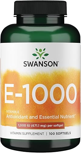 Swanson Vitamina E - Suplemento vitamínico natural que promueve la salud cardiovascular - Fórmula natural que entrega tocoferoles D-alfa esenciales