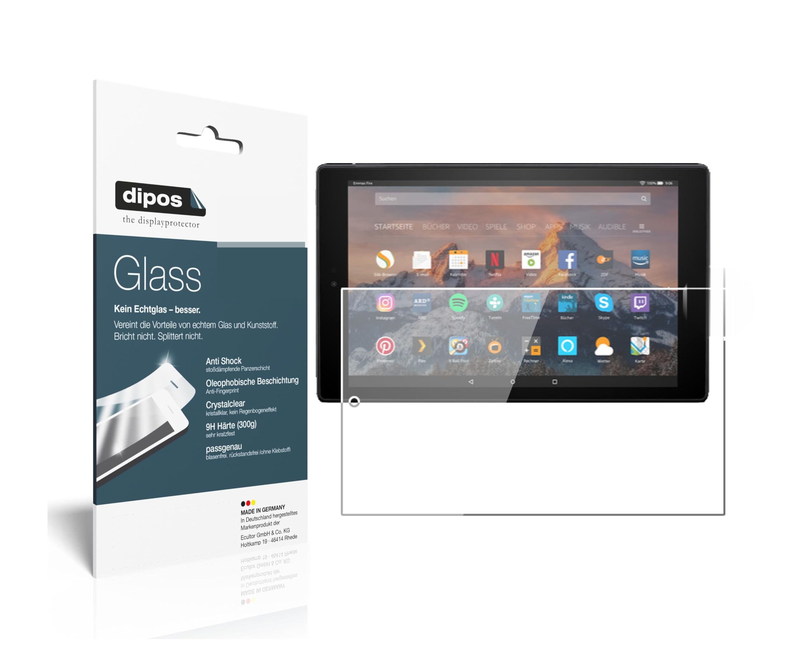 dipos 1x Film protection écran 9H pour Amazon Fire HD 10 (2019)