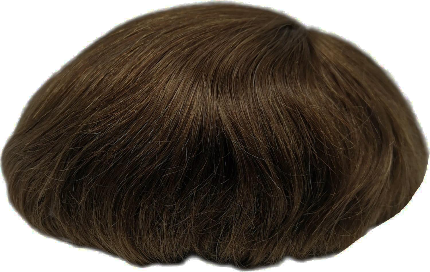 N.L.W. 0,04 mm V-Loop PU peluca para hombre, postizo, mechones de cabello humano europeo para hombres, sistema de reemplazo capilar, 8×10 pulgadas #Marrón claro
