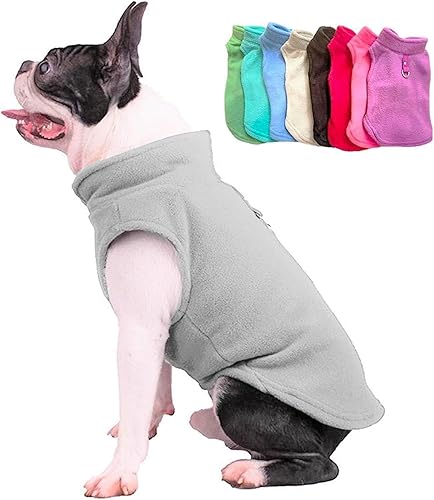 Miniatura 10 de JACKO & CO - Chaleco de forro polar para perro con anillo para correa - Abrigo suave, cálido y ligero para perros, cachorros y gatos pequeños