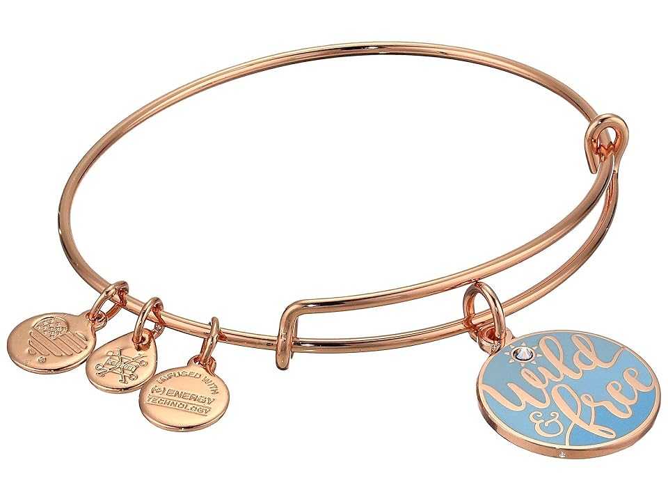 

Alex and Ani Color Infusion Words Are Powerful Wild and Free Bangle (Shiny Rose) Bracelet