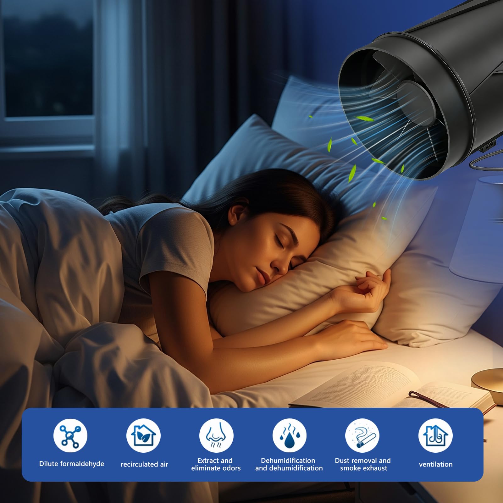 Ventilateur tubulaire 150 mm, 587 m³/h, réglable, extracteur de fumée pour circulation de l'air dans le jardin d'hiver, la cave, l'atelier et la tente de culture, ventilateur d'extraction avec réglage