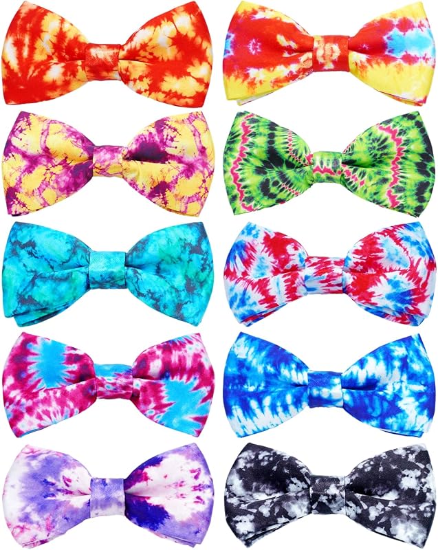 Pingentes de Gravata-Borboleta Tie-Dye para Coleira de Cães PET SHOW, Pacote com 10
