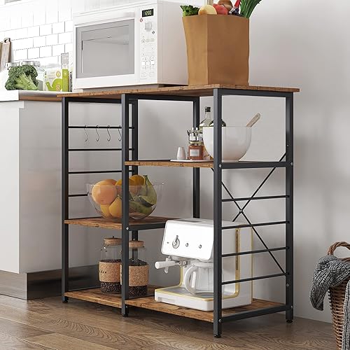 Miniatura 9 de soges Estante de cocina para panadero, soporte para horno de microondas, múltiples capas de almacenamiento de cocina, estante de estación de