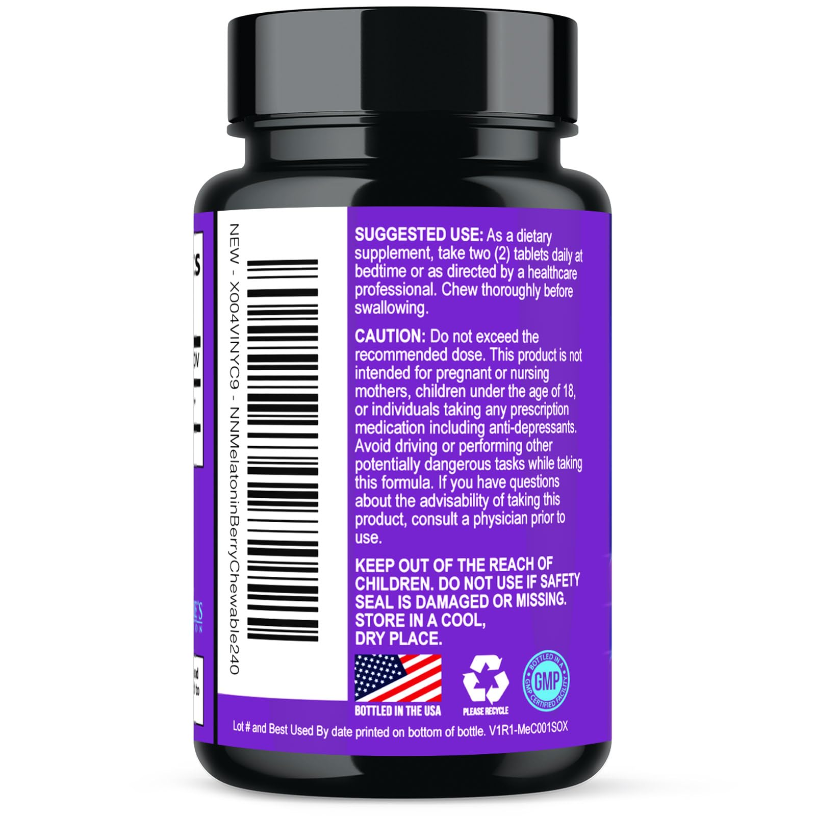 Melatonin Sleep Supplement 10mg - Maximum Strength 100% Drug Free, Non-Habit Forming - Best Sleep Supplements for Adults Restful Sleep - Fast Dissolve Melatonin, Berry Flavored - 240 Chewable Tablets — Amazon image 8