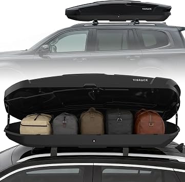 Hard Shell Roof Cargo Box, 26 Cu Ft Extra Large Rooftop Carrier with Dual-Side Opening, Tool-Free Install, Secure Lock System Fits Most Roof Racks, Fits Up to 150 lbs, Black