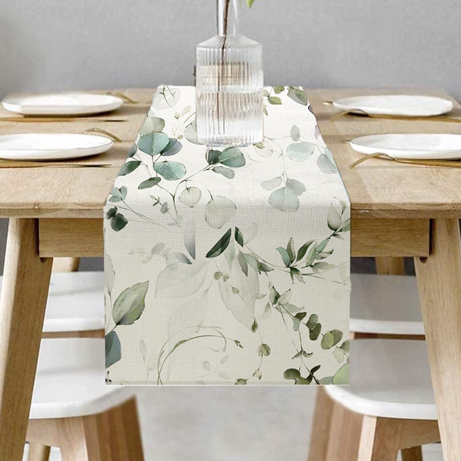 Runner Da Tavolo In Eucalipto Primavera Estate Foglia Verde Botanico Moderno Decorazione Stagionale Cucina Tavolo Da Pranzo Decorazione Per Vacanze
