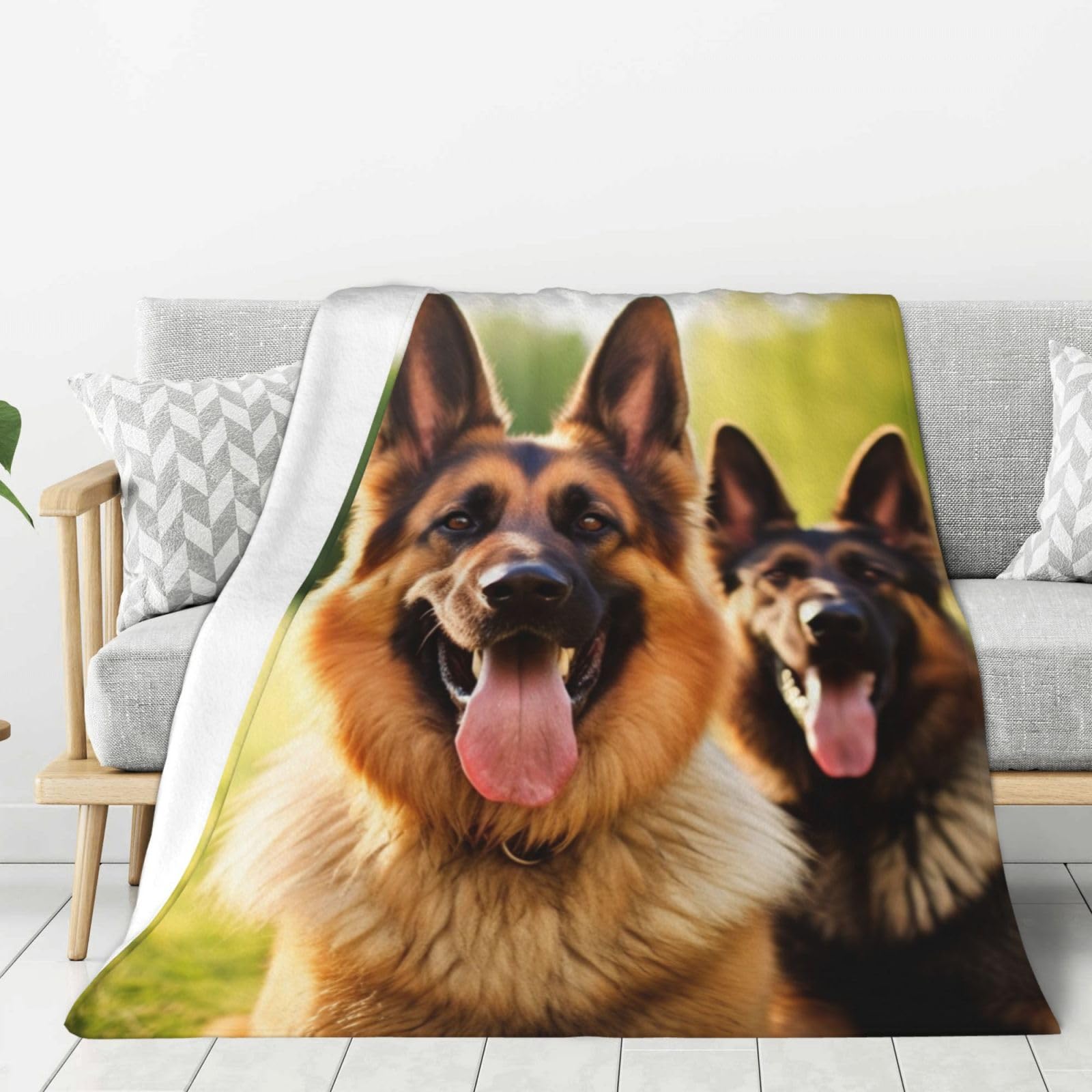 Couverture de berger allemand plaid peluche pour passionnés de chiens