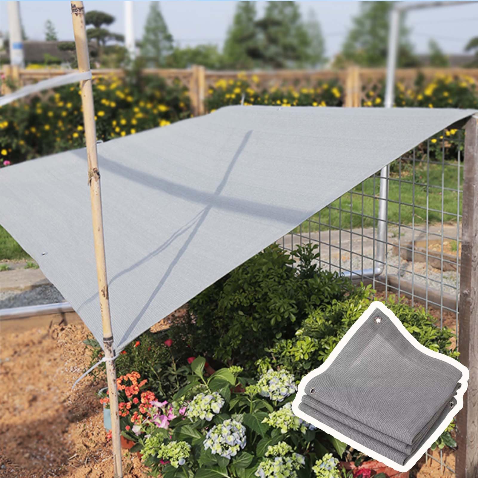 Grigio Rete Ombreggiante HDPE 180g/m² - 90% Protezione UV - Con Occhielli Metallici - Per Giardino, Serra, Balcone e Recinzioni (1mx6m, Personalizzabile)