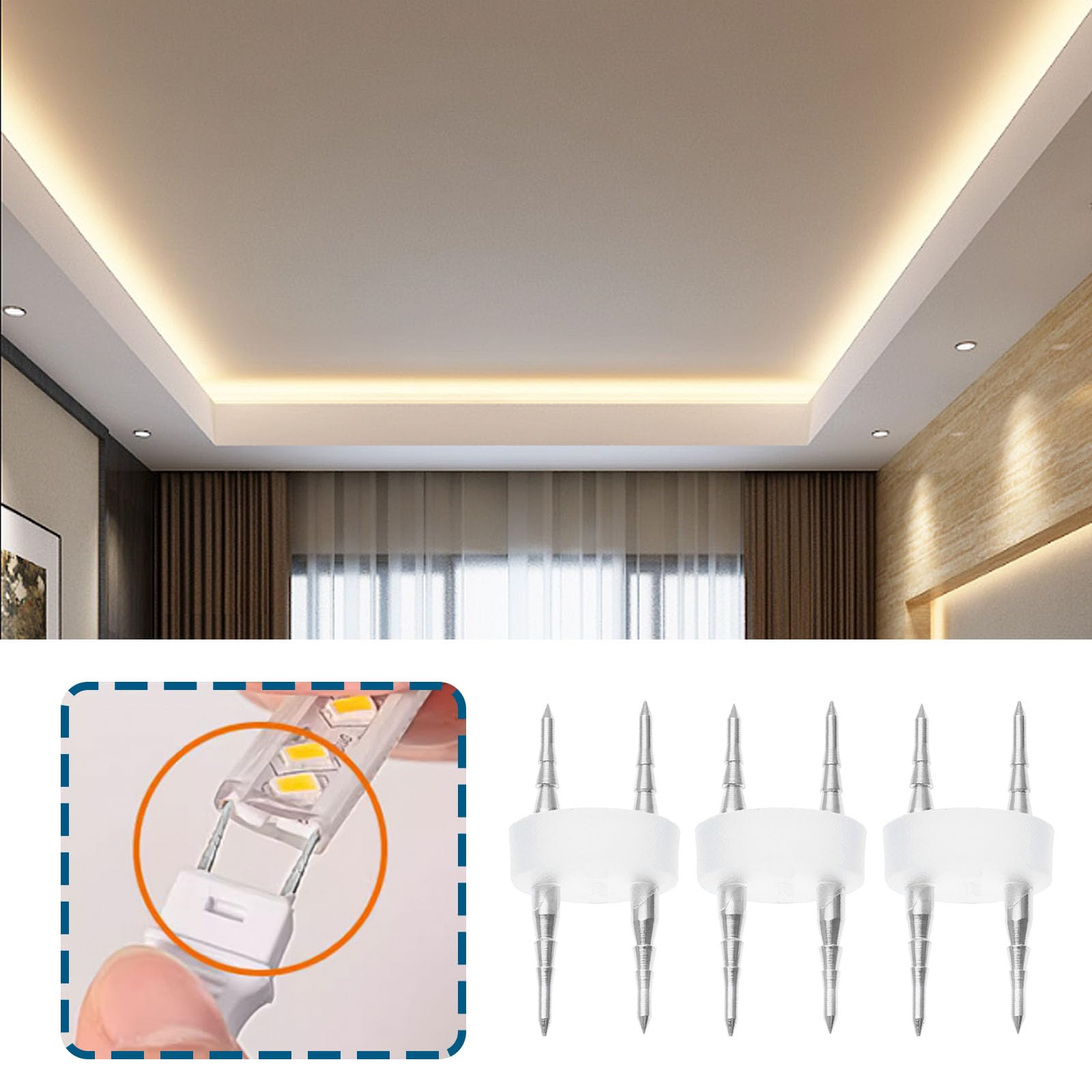 LT Easiyl 8 works Rope Light 2 Wire Installation Accessory Coupler with Heat Shrink Sleeve 2 Pin RGB LED Light Strip Connectors for 10-12mm String Lights - Image 3
