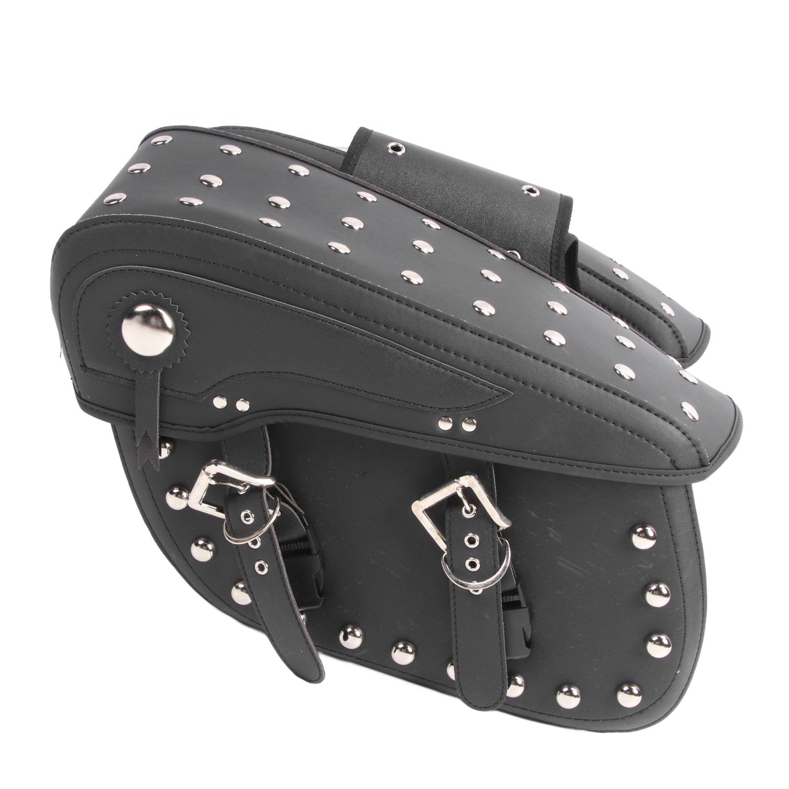 Drfeify Torba Podsiodłowa Motocykla Skóra PVC Boczna Torba Podsiodłowa Motocykla 2 szt. 44 X 18 X 32 Cm Lekka Klamra do Przechowywania na Zamek Błyskawiczny dla Kierowców Retro Cruiserów Podróże