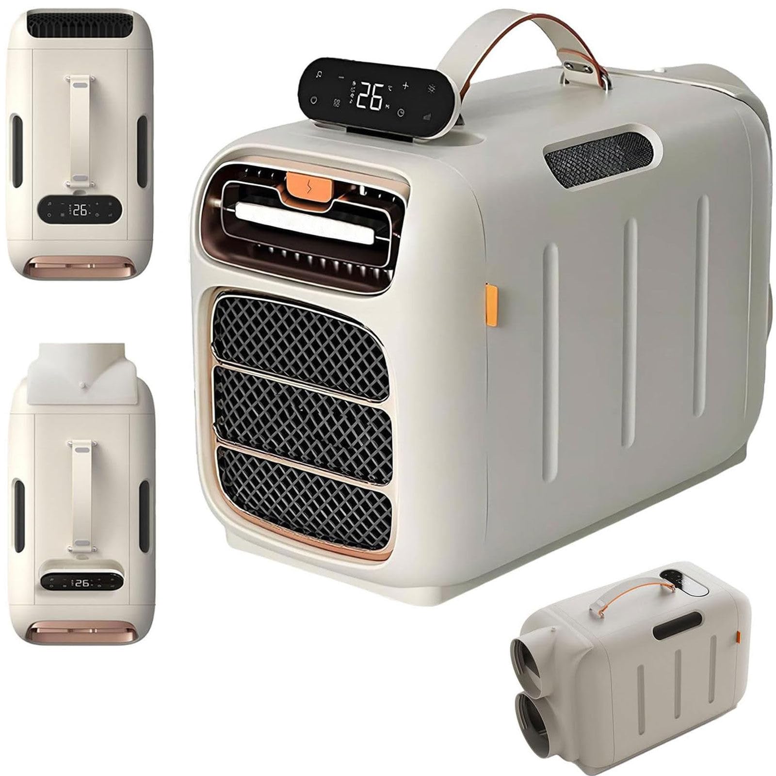 Portable air Conditioner Silencieux 45dB 3 Vitesses Ventilation minuterie 12h 4 Modes adapté Camping Caravane Tente Chambre Zone pour Animaux de Compagnie OnlyCooling