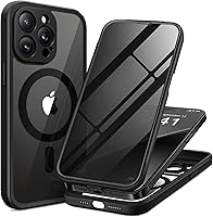Vista 77 de BERFY Funda para iPhone 16 Pro, compatible con MagSafe, protector de pantalla de vidrio templado 9H integrado y protección de cámara, funda