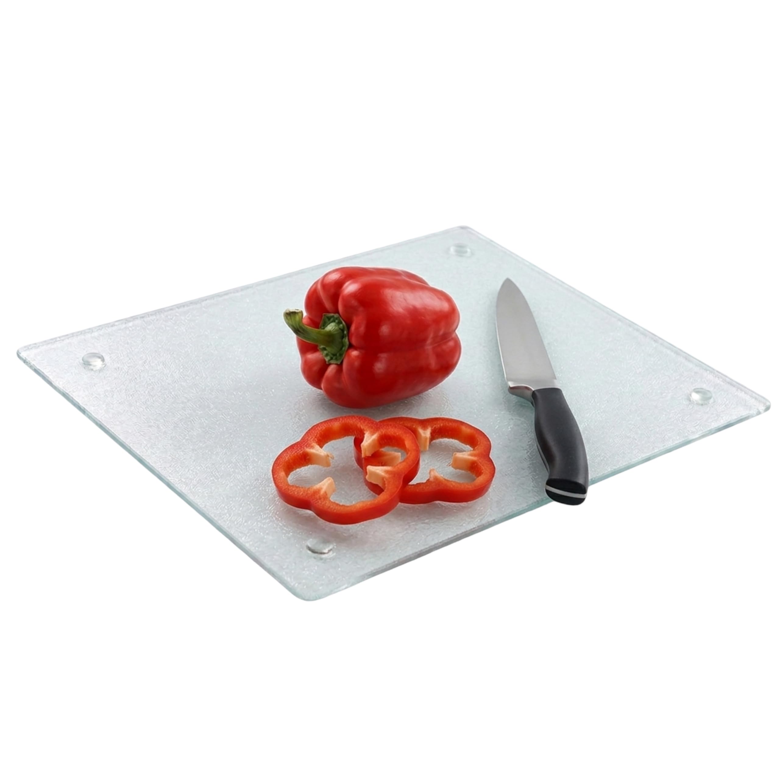 Clear Tempered Glass Chopping Board Ribbed Cutting Board/Worktop Saver -40x30cm