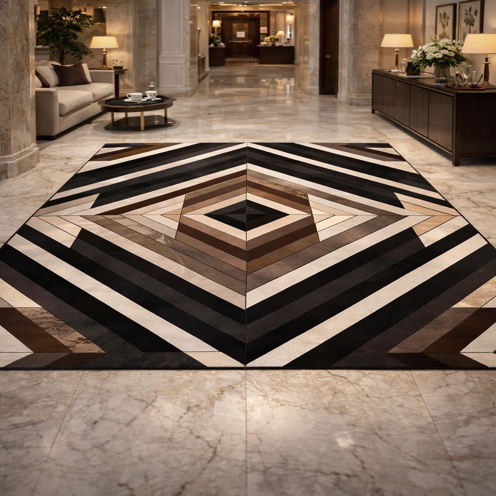 Alfombra lavable de 200 x 250 cm con base antideslizante Rururug de pelo corto moderno