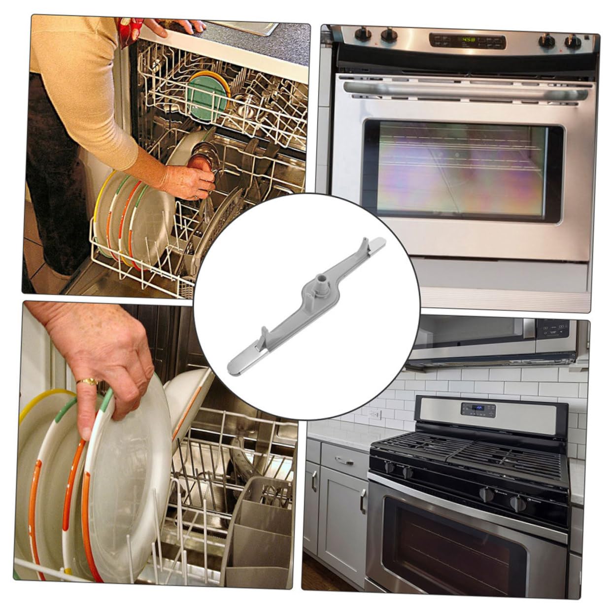 TOPBATHY Braccio Irroratore Inferiore in Abs e Ferro Installazione Facile 2 Pezzi Pulizia per Lavastoviglie per Cucina