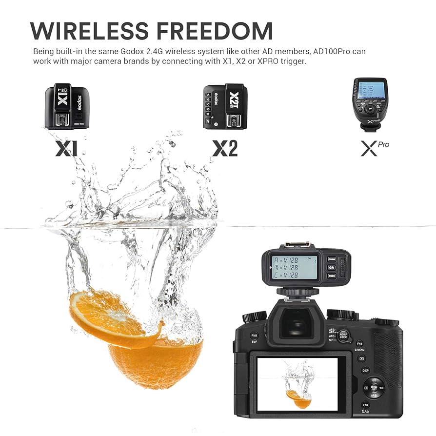 Amazon.com : Godox AD100 Pro AD100Pro Round Head Flash, 2.4G