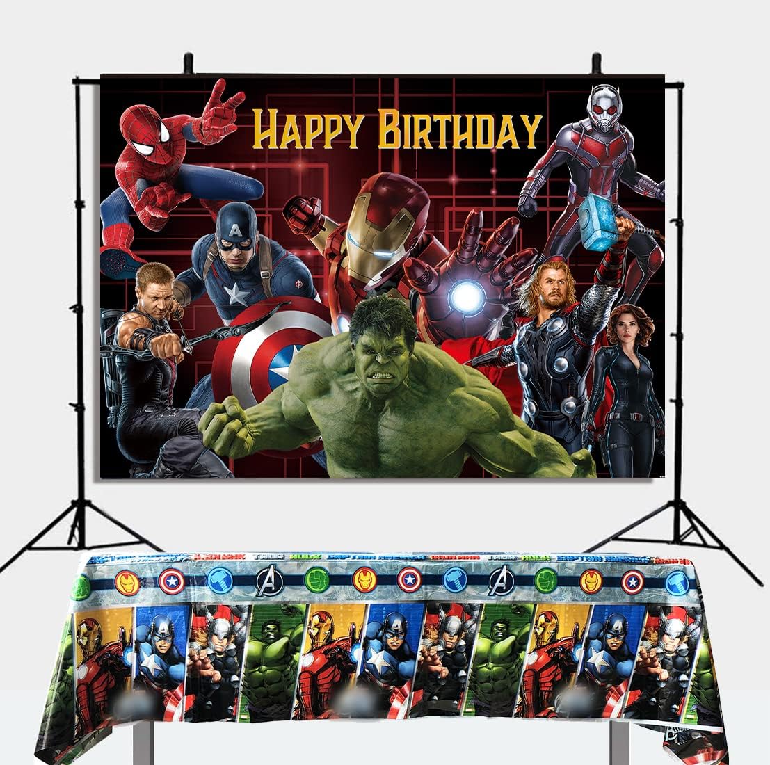 Superhero Backdrop and Tablecloth Superheroe Themed Birthday Party