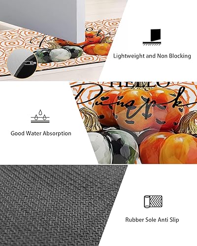 Miniatura 3 de Tapete de baño con diseño geométrico de calabazas, antideslizante, de secado rápido y absorbente, de tierra de diatomeas, para fregadero de cocina,