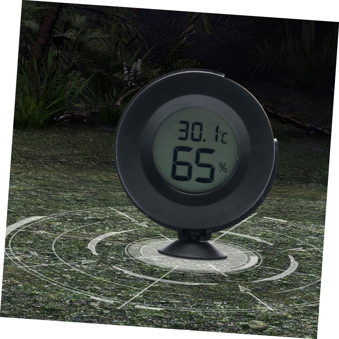 YARNOW 3pezzi Termometro e Igrometro Digitale per Rettili Monitor LCD con Sensore Integrato per Controllo Temperatura e umidità Rotazione Adatto Serbatoi e Terrari