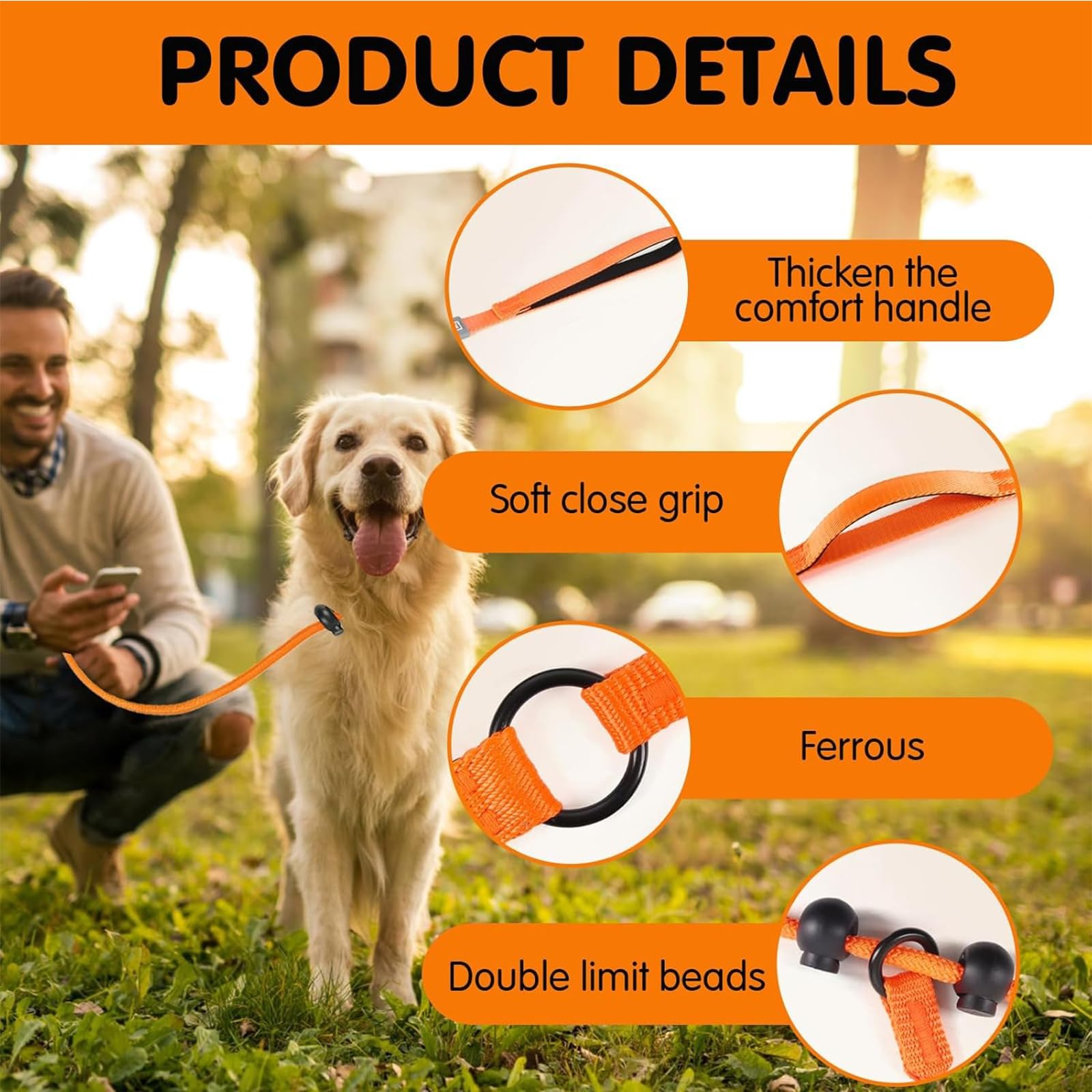 Addein Dog Slip Lead, Nylon Dog Rope Leash & Collar, Anti-Choking Training Rope for Outdoor Puppy Small Medium Large Dogs - Image 3